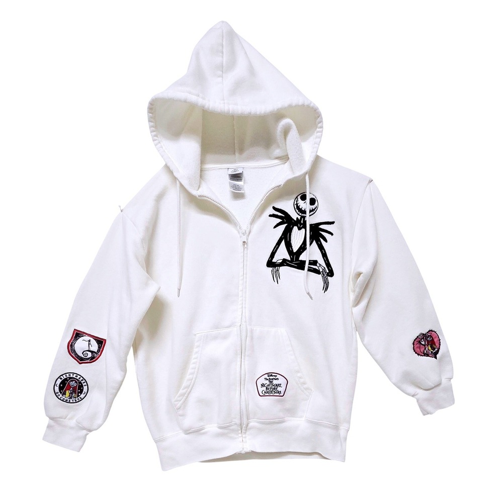 Disney Nightmare Before Christmas White Hoodie‎ - Size Large